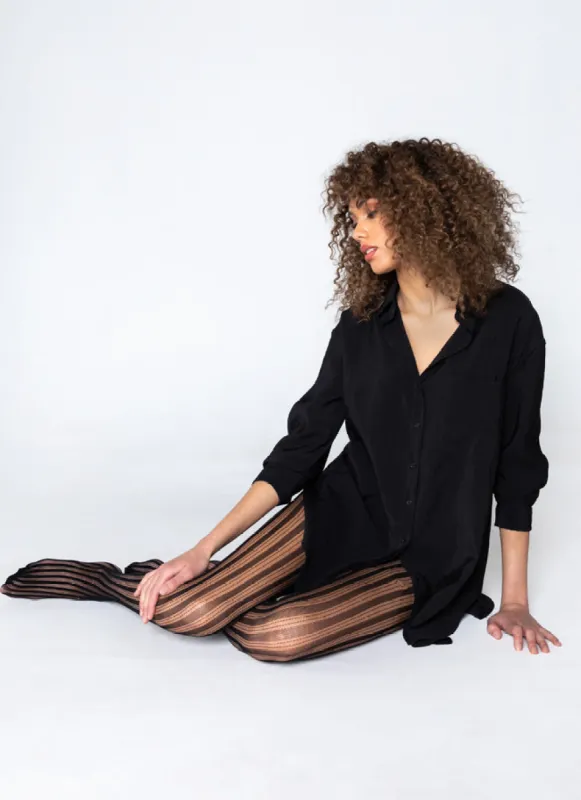 Striped Fishnet Tights sold by C’est Moi