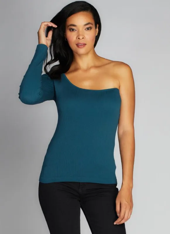 Seamless Rib One Shoulder Top sold by C’est Moi