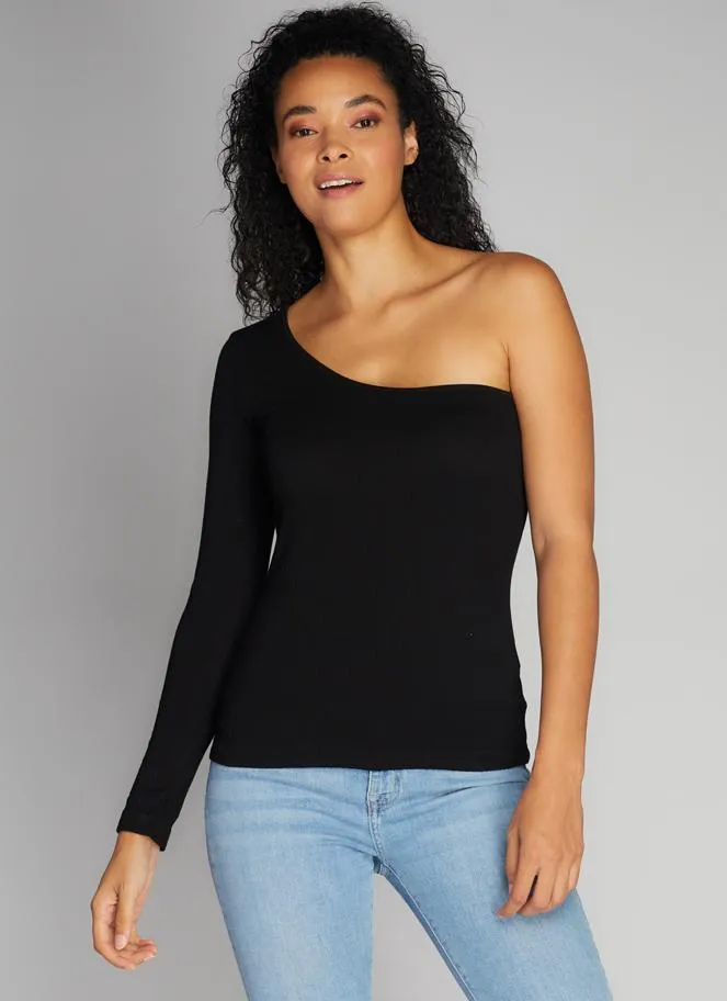 Seamless Rib One Shoulder Top sold by C’est Moi product image thumbnail 2