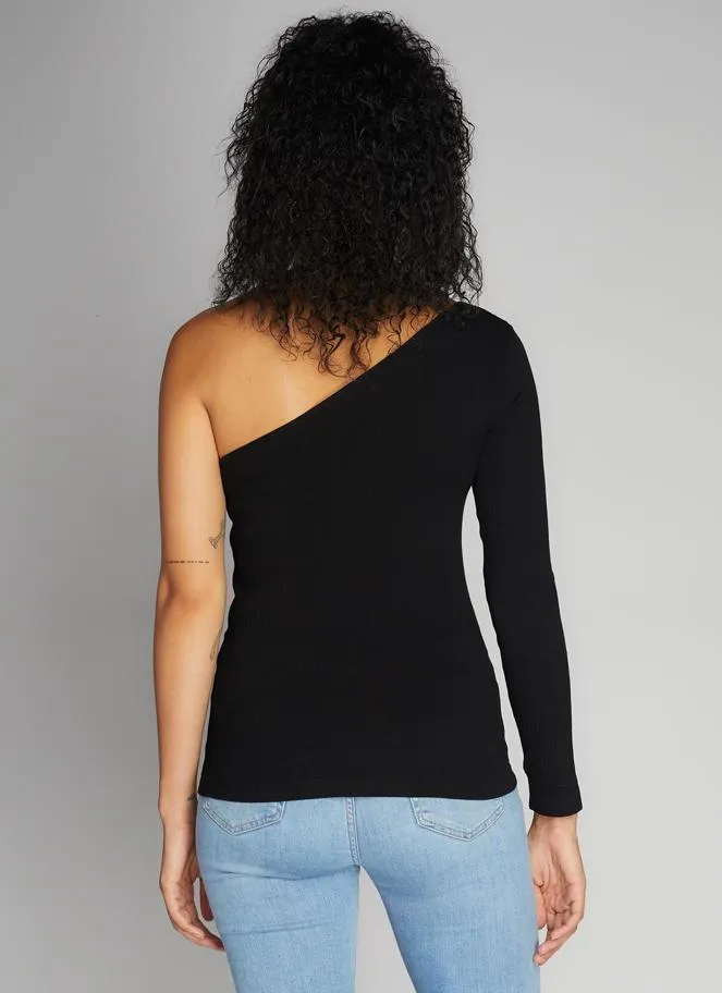 Seamless Rib One Shoulder Top sold by C’est Moi product image thumbnail 3