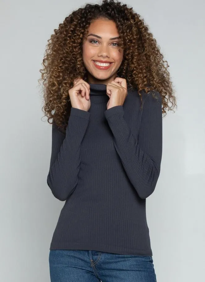 Seamless Rib L/S Turtleneck Top sold by C’est Moi