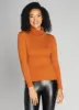 Seamless Rib L/S Turtleneck Top sold by C’est Moi