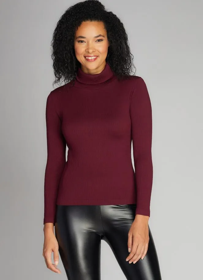 Seamless Rib L/S Turtleneck Top sold by C’est Moi product image thumbnail 2