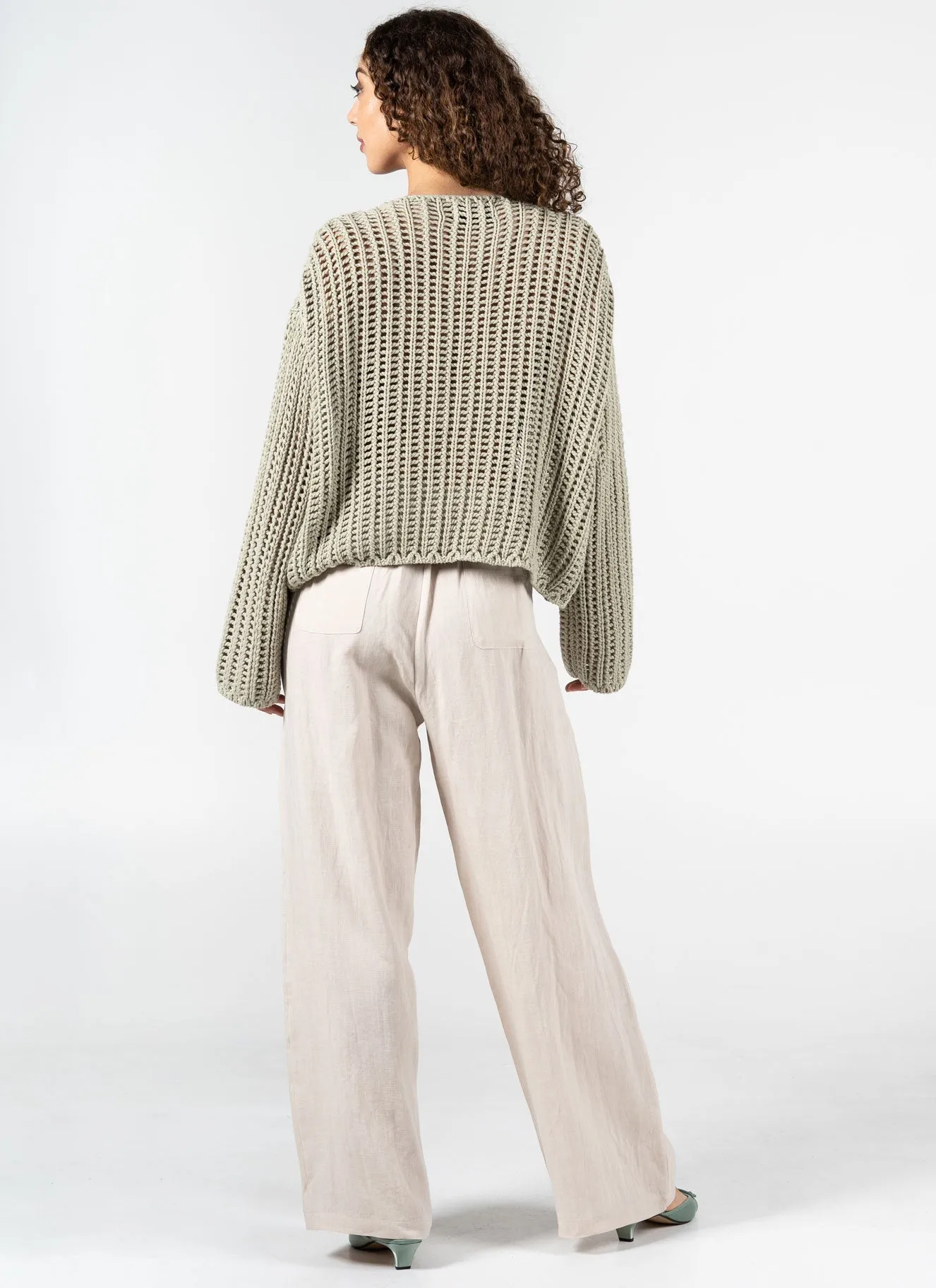 Tencel/Linen Ruched Waistband Pants sold by C’est Moi product image thumbnail 4