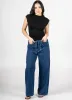 5 Pkt Wide Leg Tie Front Denim Pant sold by C’est Moi