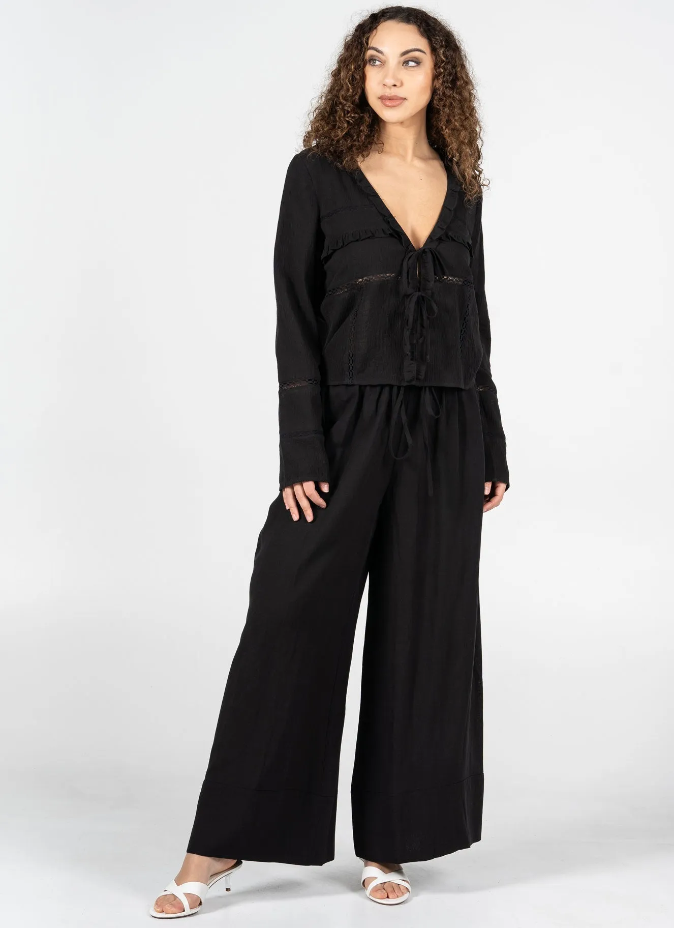Linen/ Tencel Wide Leg Pant sold by C’est Moi product image thumbnail 2