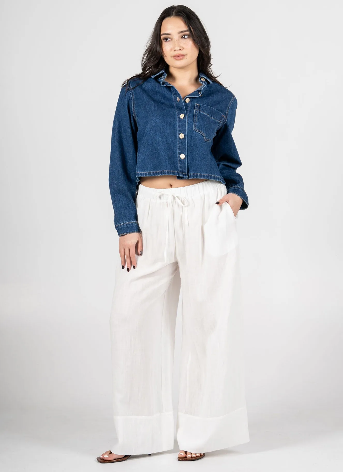 Linen/ Tencel Wide Leg Pant sold by C’est Moi