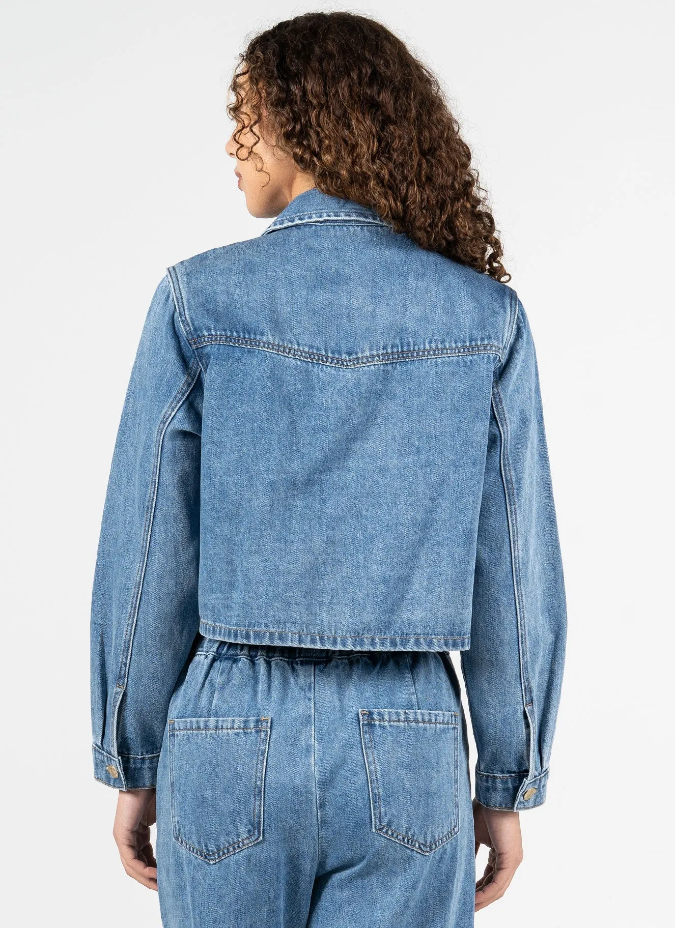 Crop Denim Shirt sold by C’est Moi product image thumbnail 4