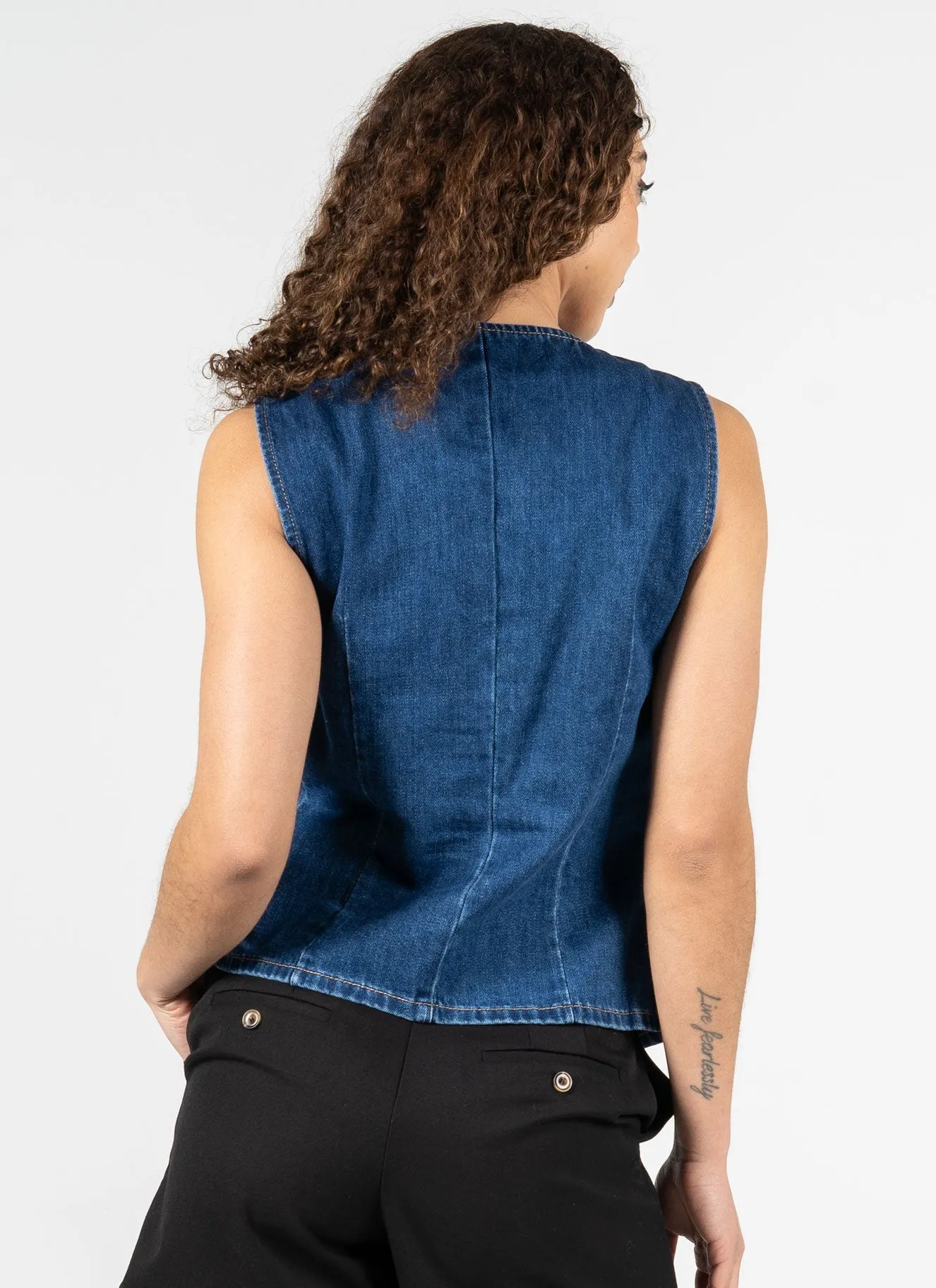 Button Down Denim Vest sold by C’est Moi product image thumbnail 3