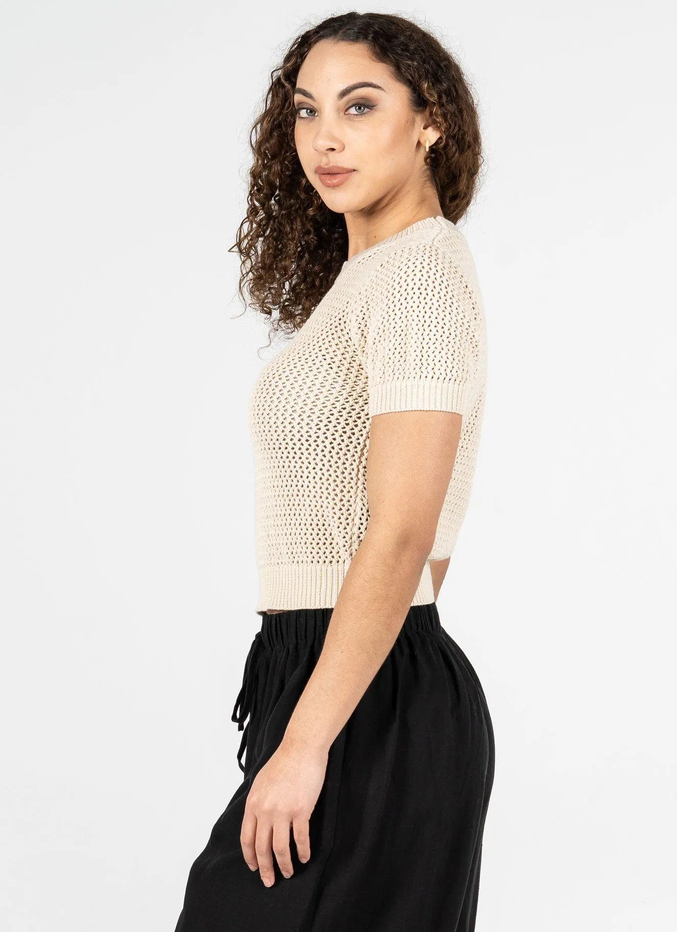 Cotton S/S Crew Neck Knit Top sold by C’est Moi product image thumbnail 3