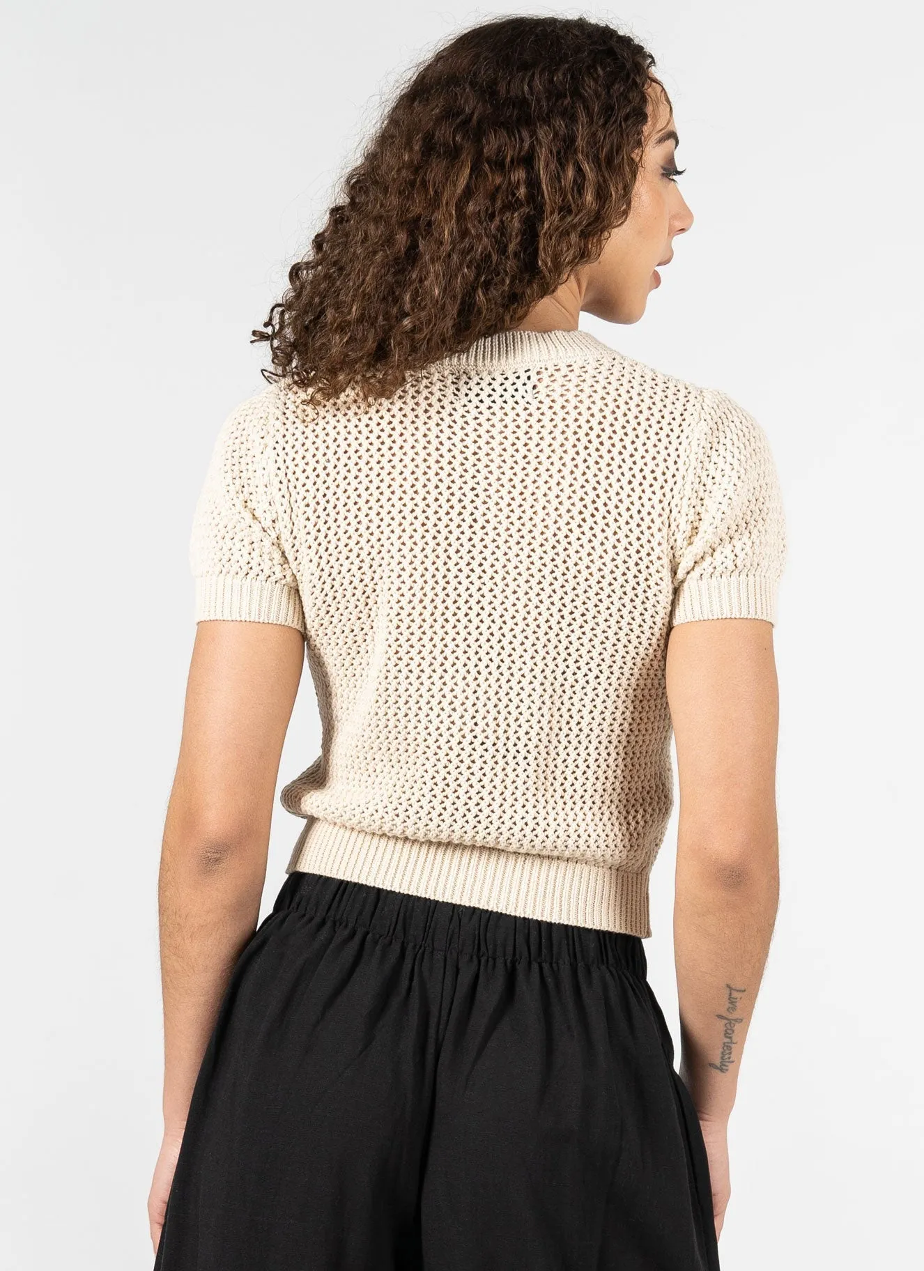 Cotton S/S Crew Neck Knit Top sold by C’est Moi product image thumbnail 4