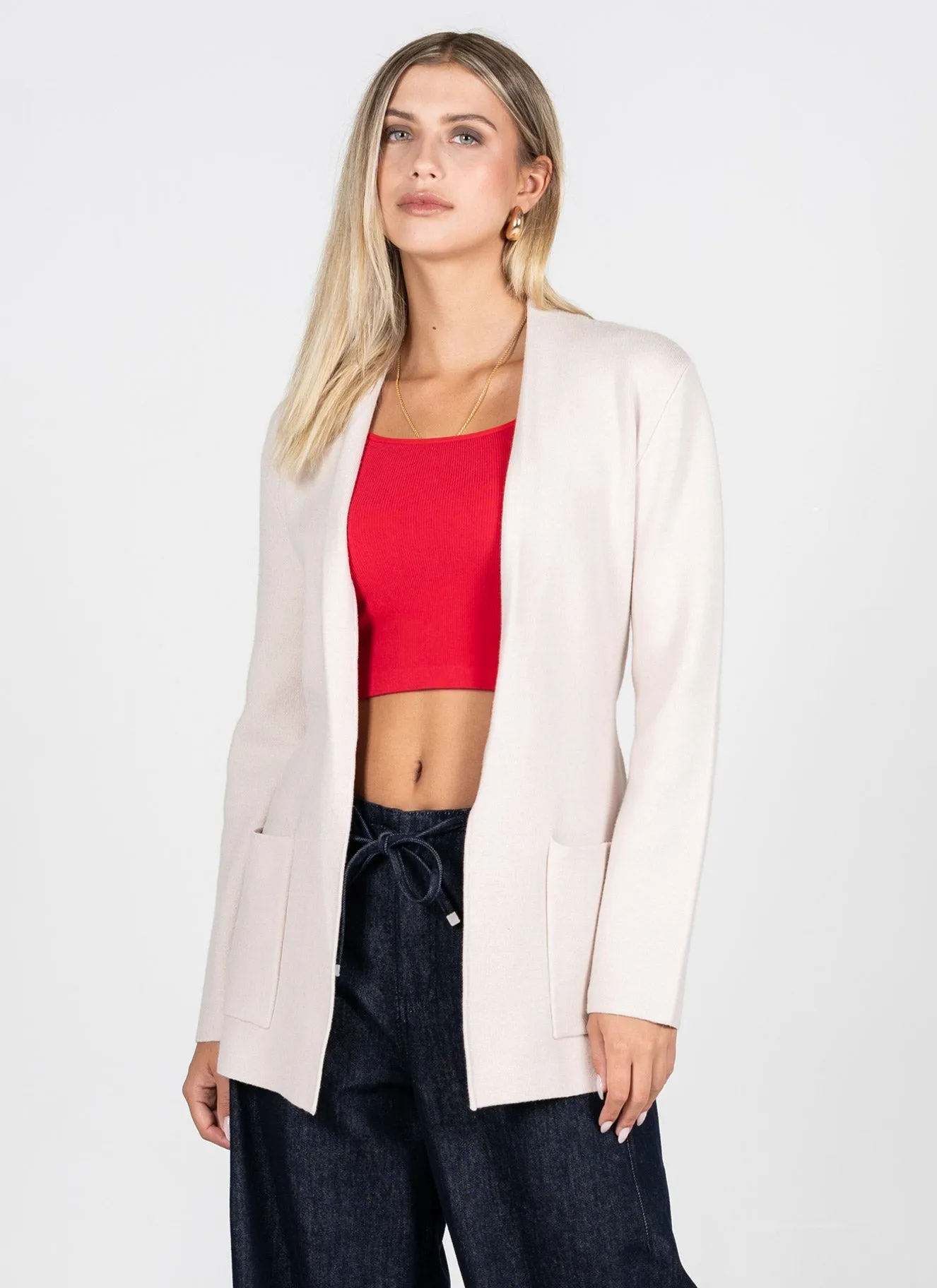 Viscose Blend Knit Belted Cardigan sold by C’est Moi