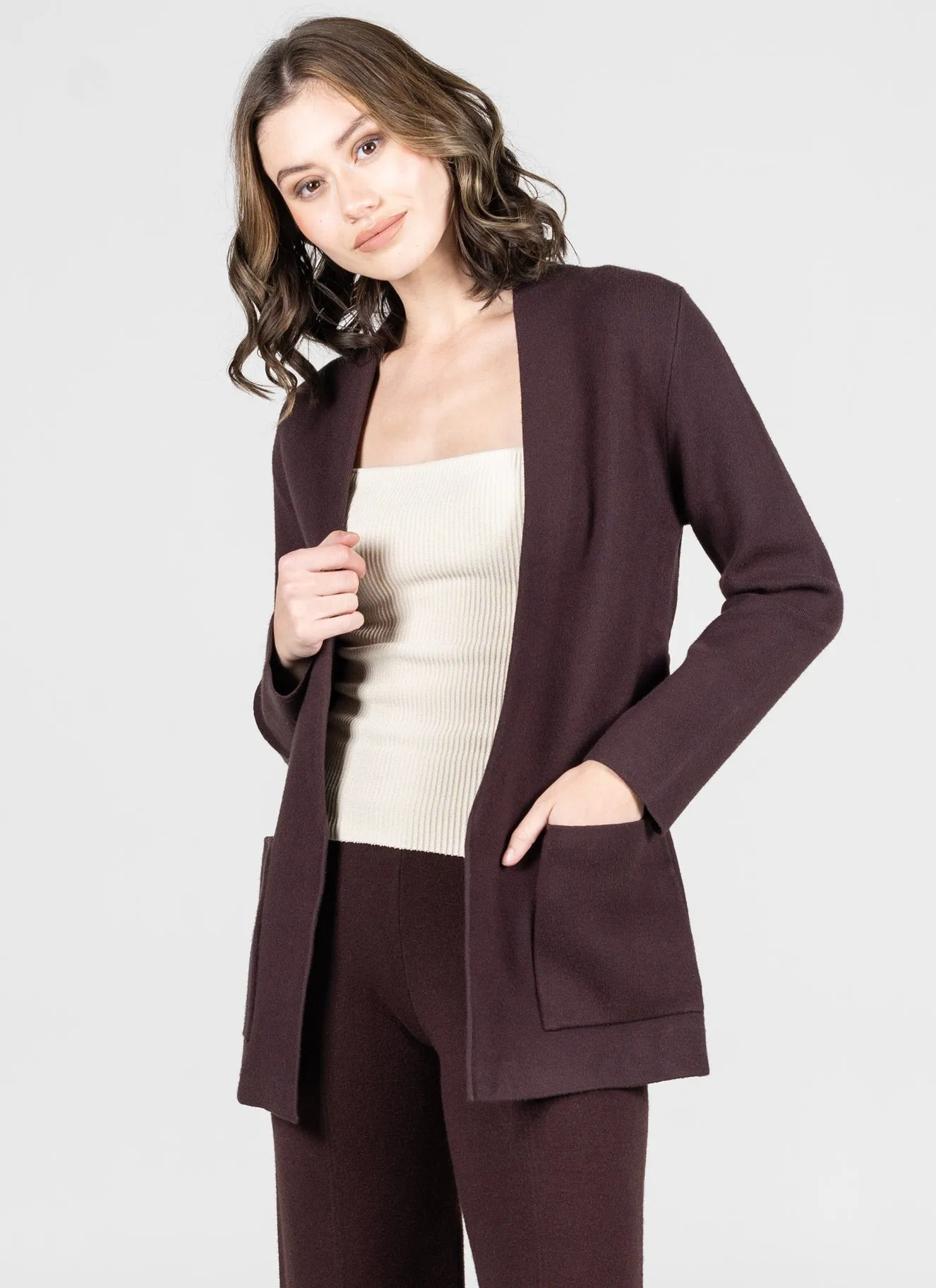 Viscose Blend Knit Belted Cardigan sold by C’est Moi product image thumbnail 2