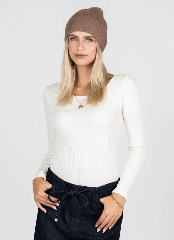 Fuzzy Ribbed Beanie Hat sold by C’est Moi