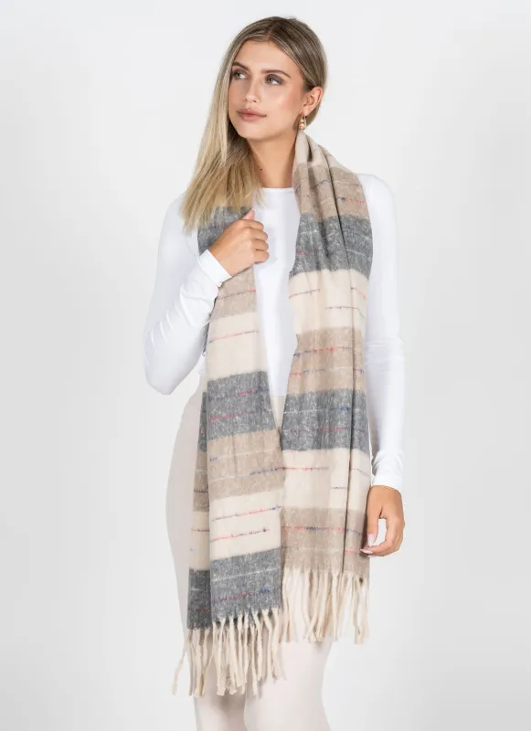 Stripe Pattern Blanket Scarf sold by C’est Moi