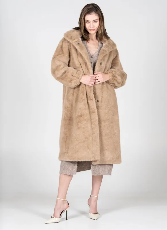 Faux Fur Long Coat sold by C’est Moi
