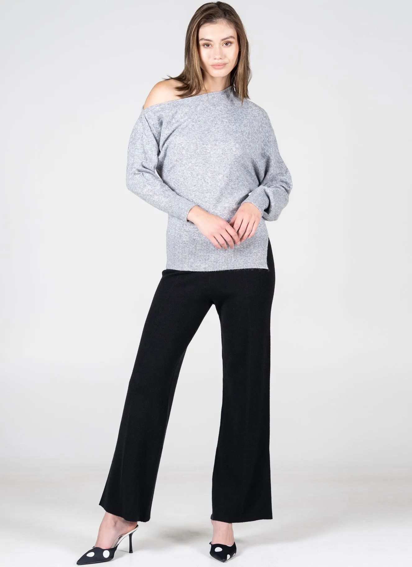Viscose Blend Knit Wide Leg Pant sold by C’est Moi product image thumbnail 2