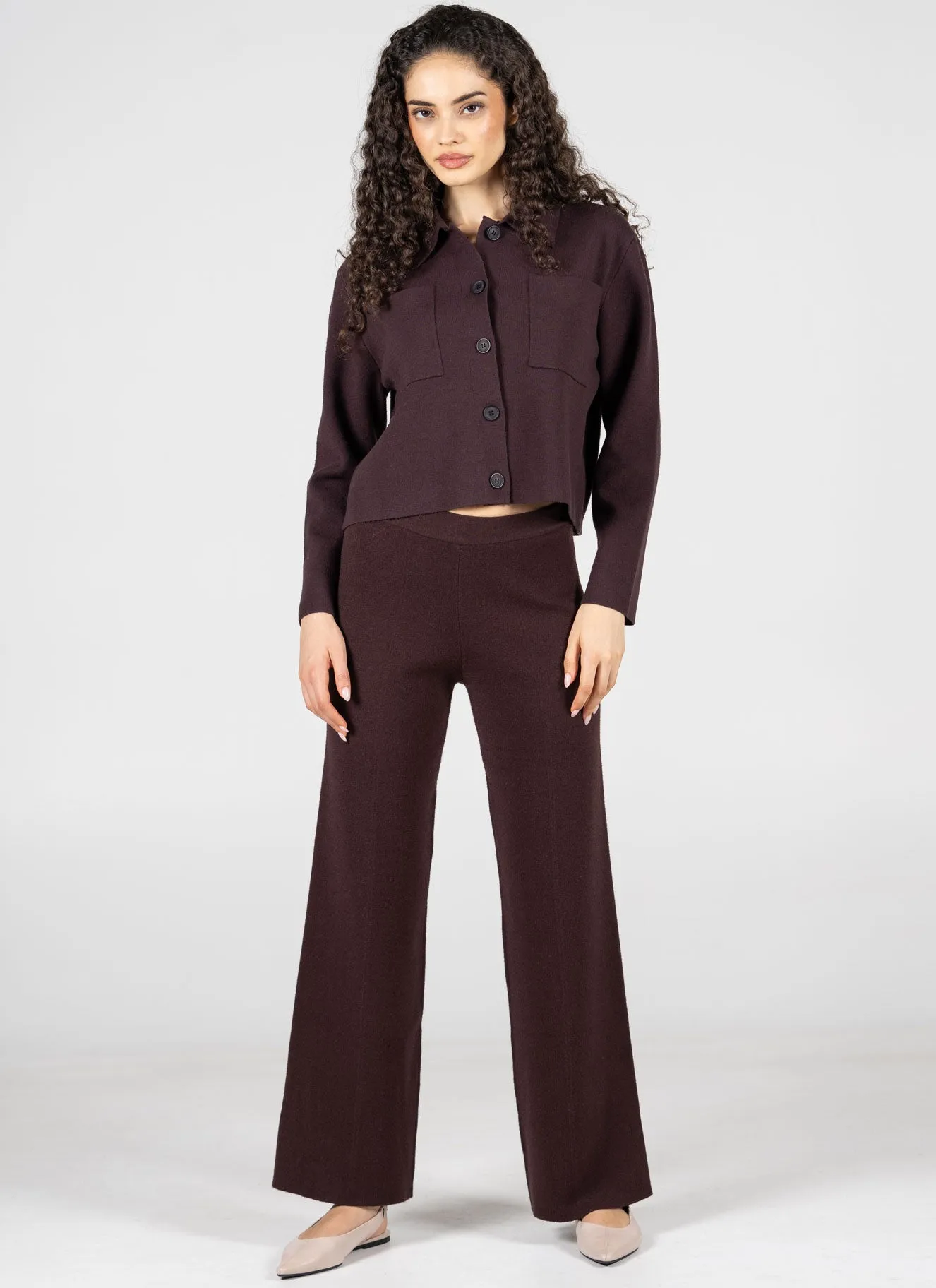 Viscose Blend Knit Wide Leg Pant sold by C’est Moi product image thumbnail 3