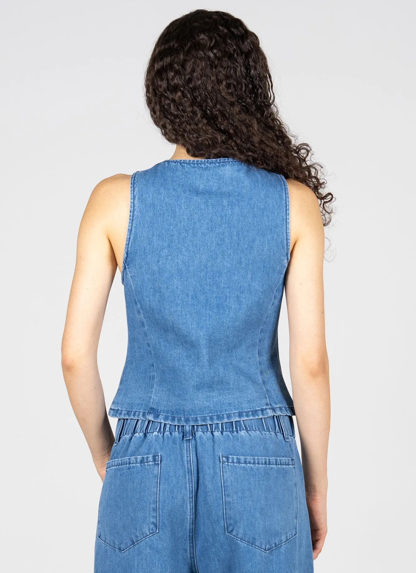 S/Less Denim Vest sold by C’est Moi product image thumbnail 4