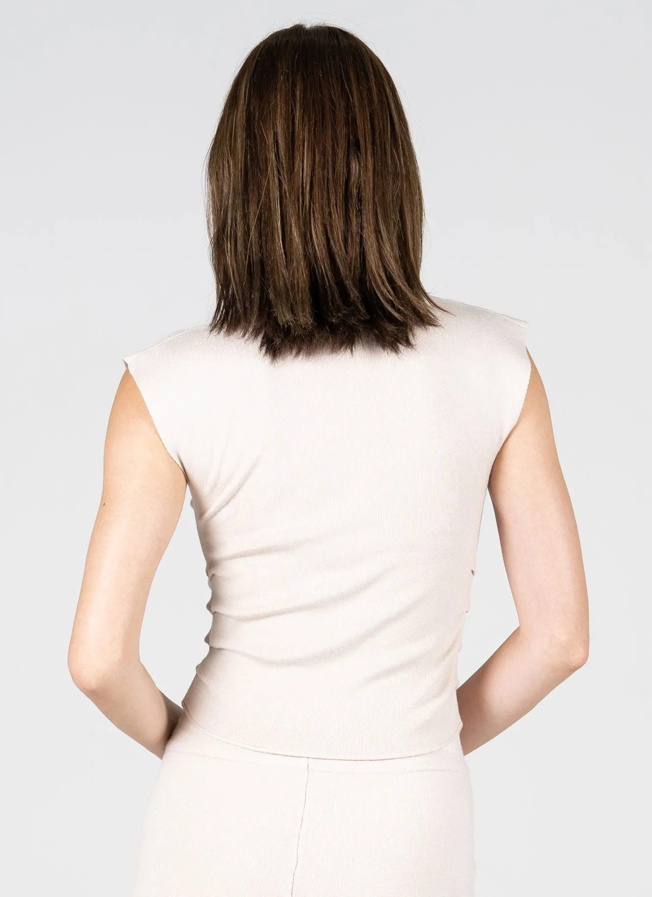 Viscose Blend Knit S/S High Neck Top sold by C’est Moi product image thumbnail 5