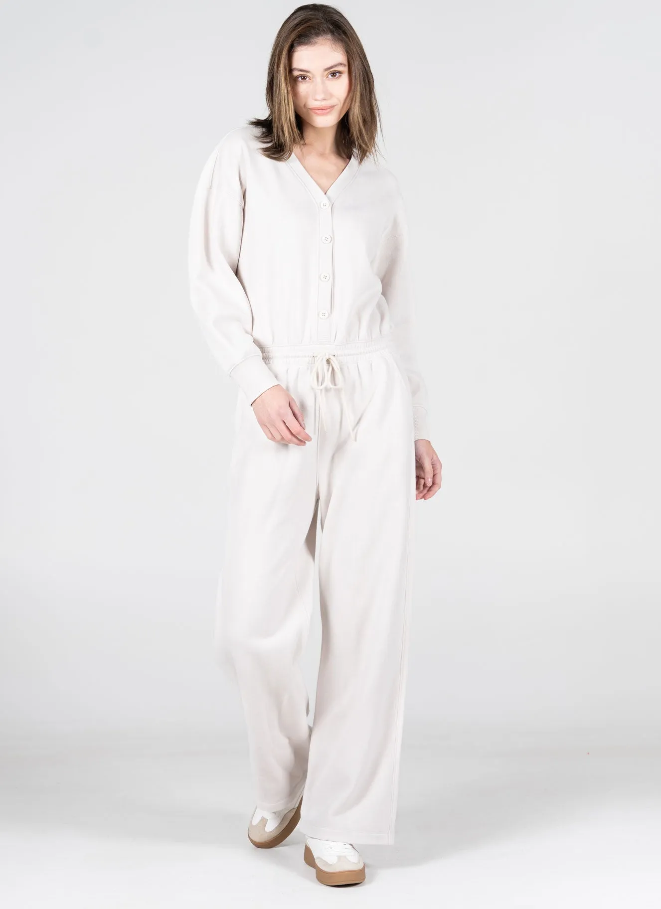 Recycled Poly/Cotton Fleece Jumpsuit sold by C’est Moi