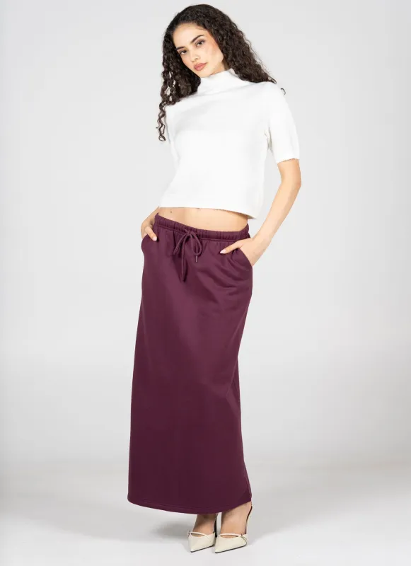 Recycled Poly/Cotton Fleece Front Pocket Skirt sold by C’est Moi