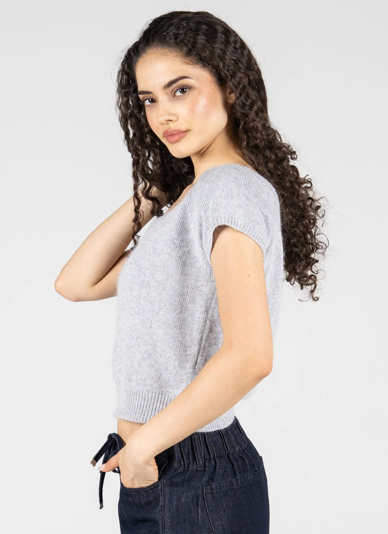 S/S Light Weight V Neck Sweater sold by C’est Moi product image thumbnail 3