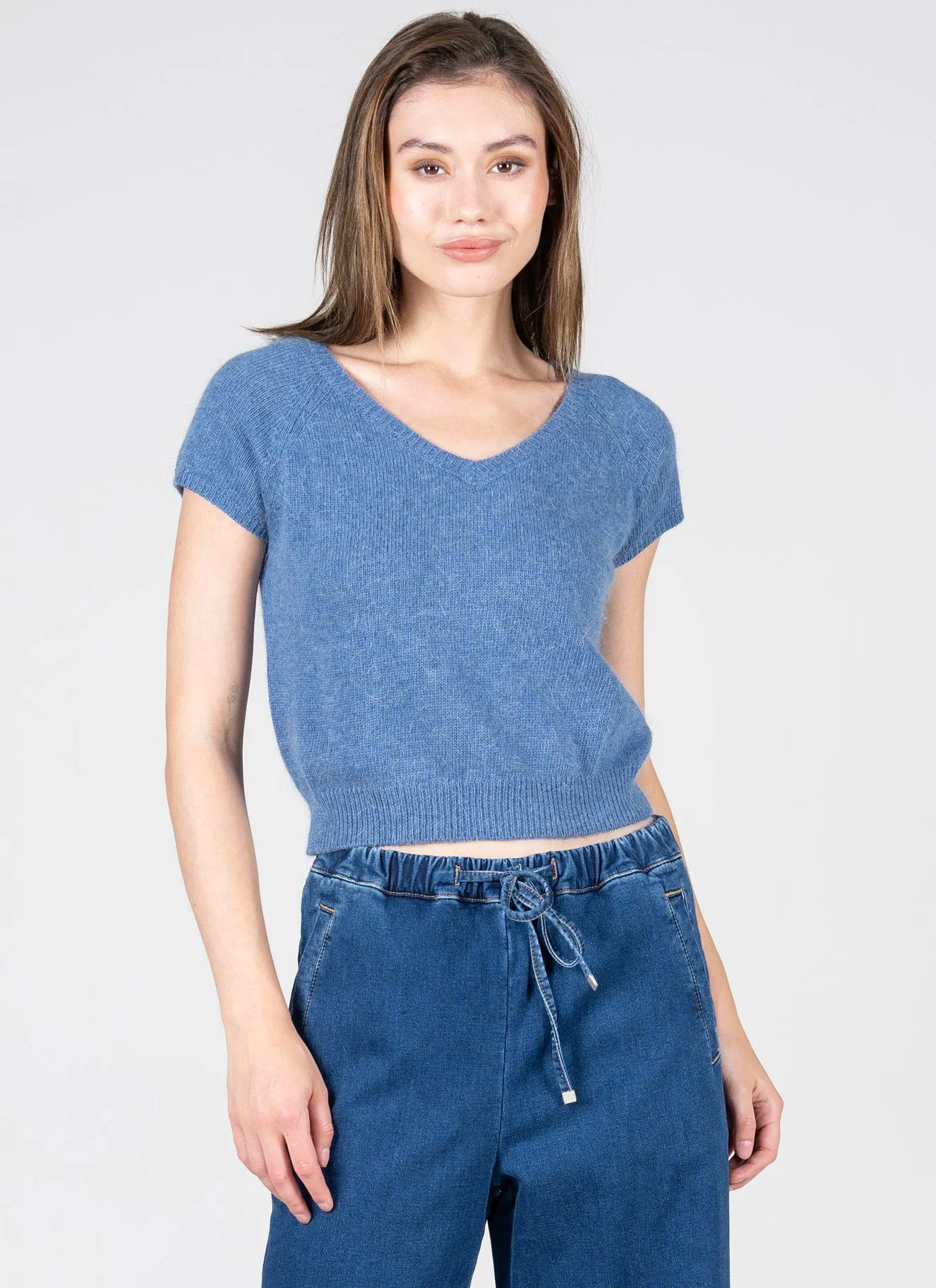 S/S Light Weight V Neck Sweater sold by C’est Moi product image thumbnail 2