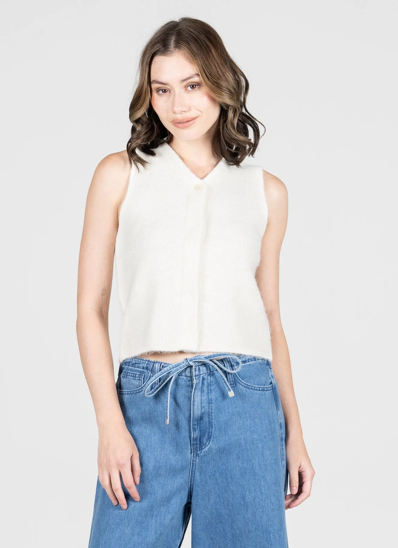 Knit Sweater Hidden Button Vest sold by C’est Moi product image thumbnail 2