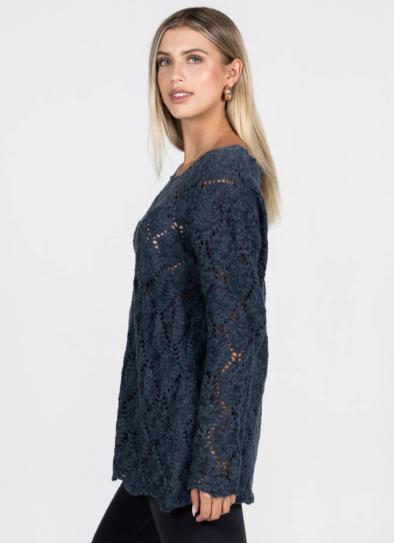 Diamond Knit Pattern Sweater sold by C’est Moi product image thumbnail 3