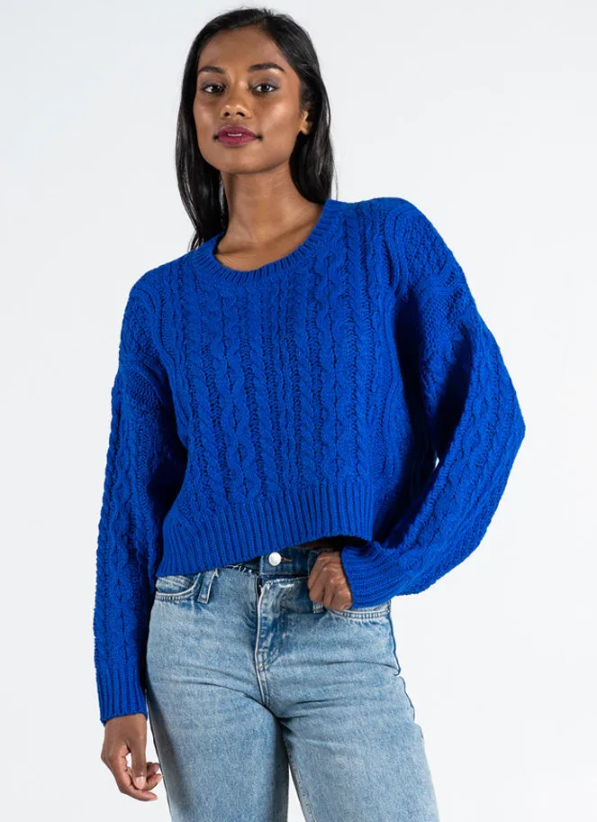 Crop Cable Knit Sweater sold by C’est Moi product image thumbnail 2