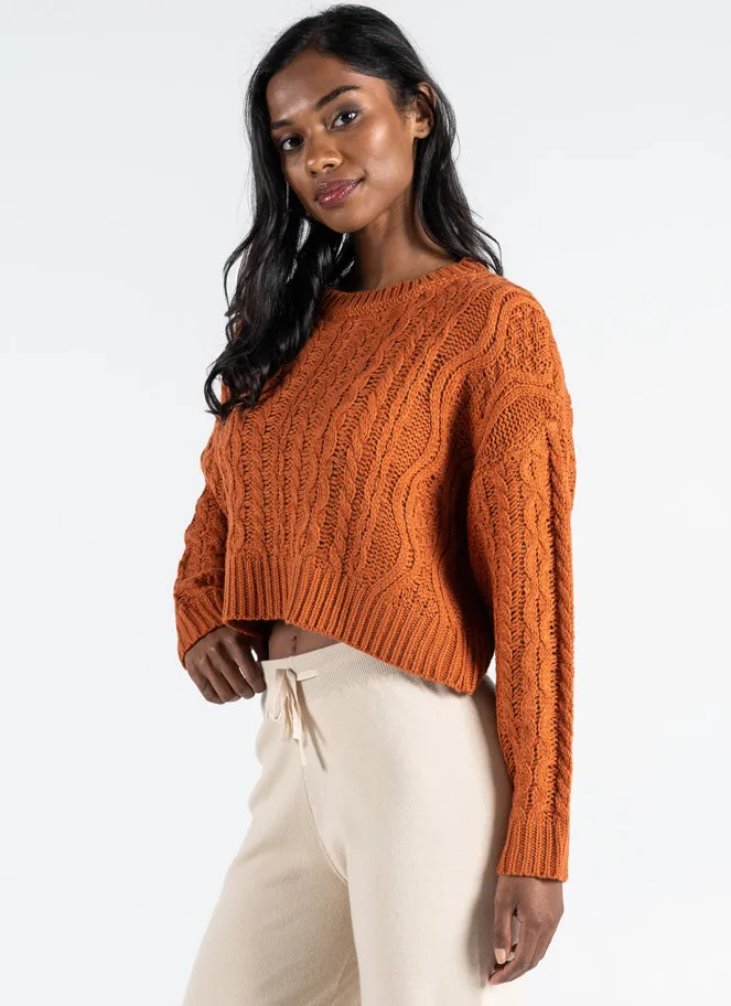 Crop Cable Knit Sweater sold by C’est Moi product image thumbnail 3