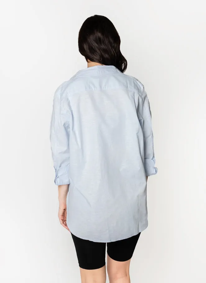 Linen Boyfriend Fit Button Front Blouse sold by C’est Moi product image thumbnail 4