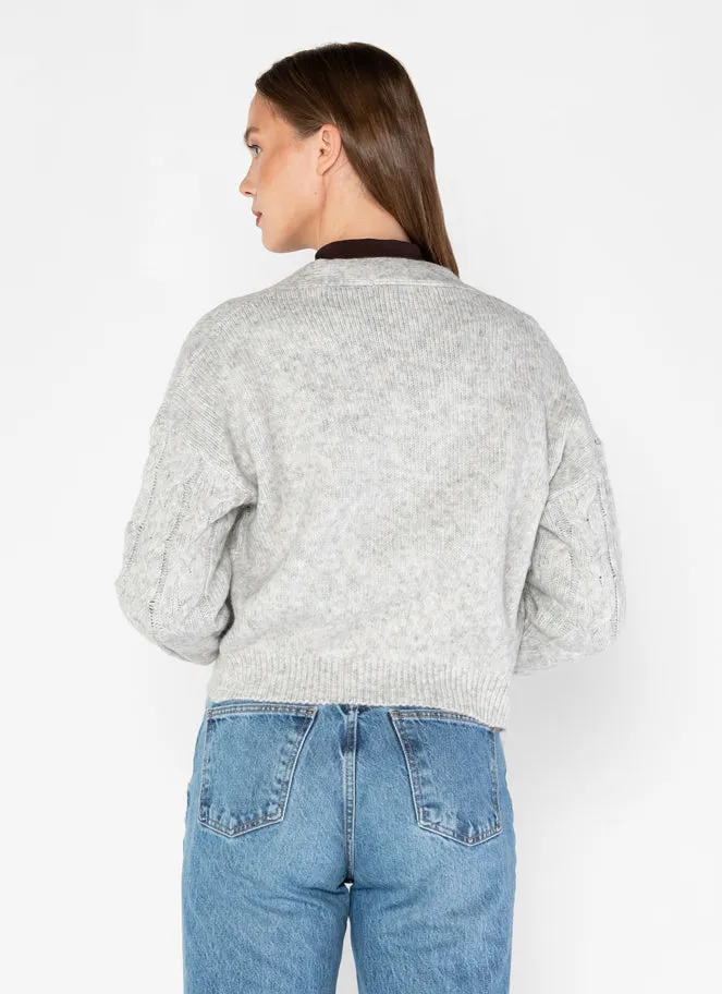 Crop Cable Front Cardigan sold by C’est Moi product image thumbnail 4