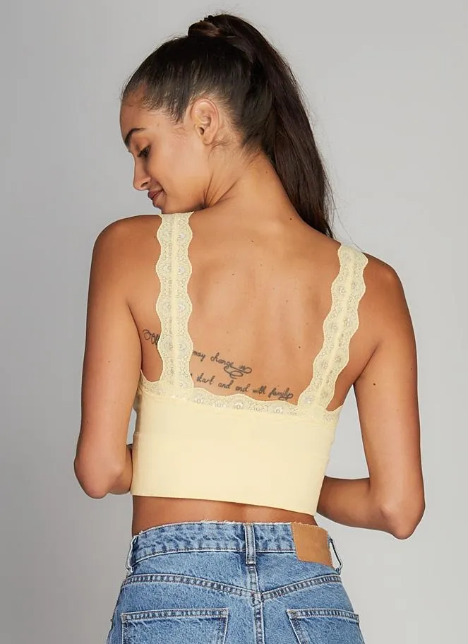 Bamboo Crop Tank W/Lace Trim sold by C’est Moi product image thumbnail 5