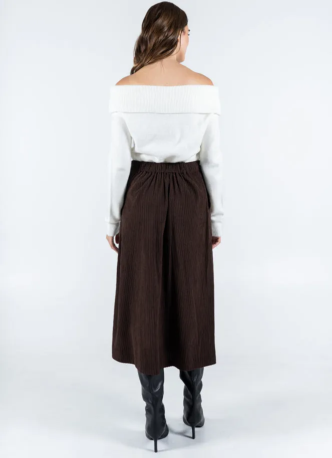 Corduroy A Line Midi Skirt sold by C’est Moi product image thumbnail 4