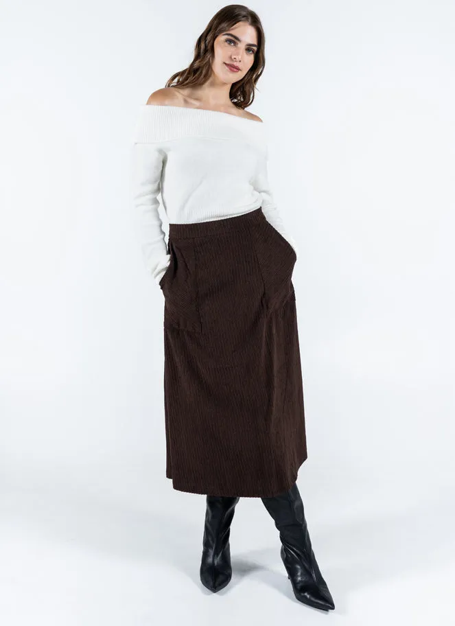 Corduroy A Line Midi Skirt sold by C’est Moi product image thumbnail 2
