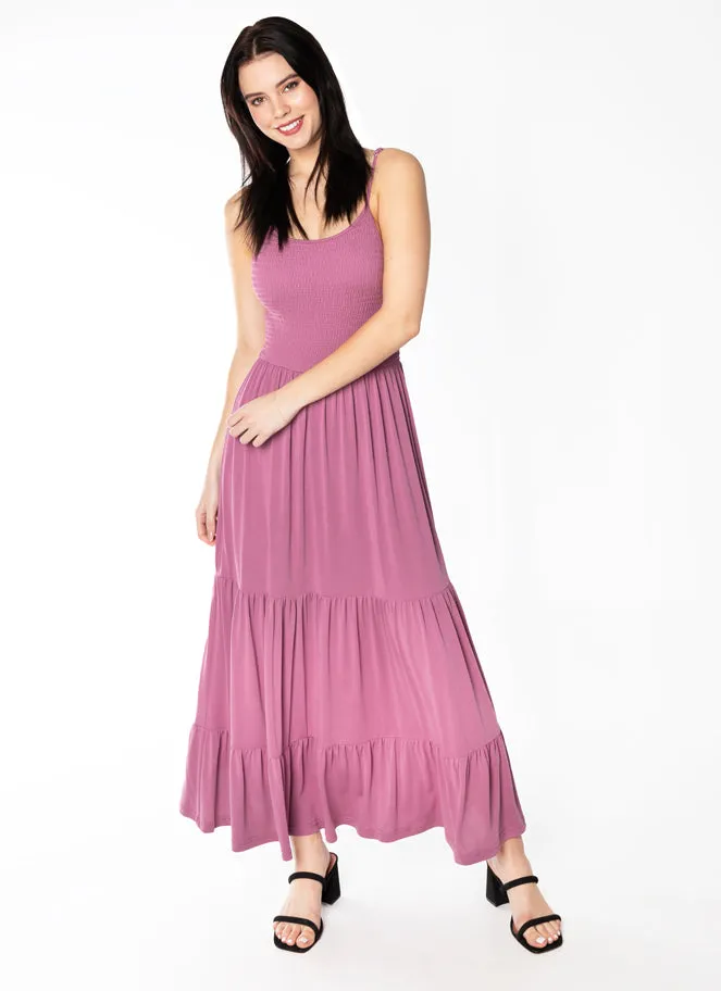 Smocking Tier Maxi Dress sold by C’est Moi