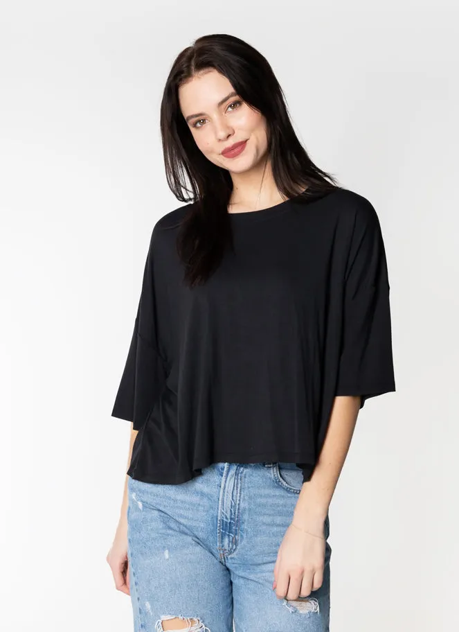 Bamboo C/S Crop Boxy Top sold by C’est Moi product image thumbnail 3