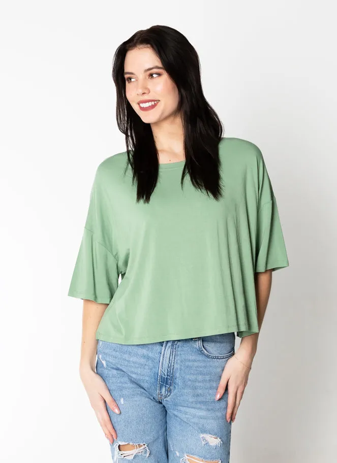 Bamboo C/S Crop Boxy Top sold by C’est Moi product image thumbnail 4