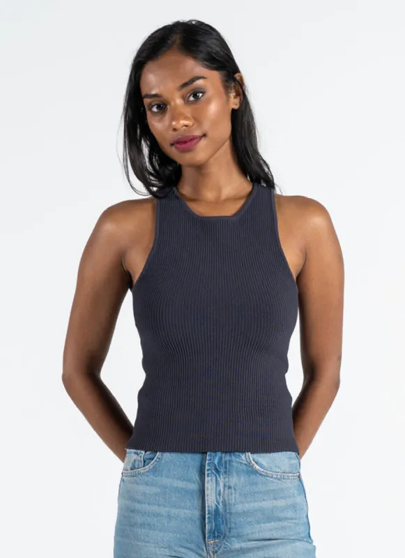 Ottoman Rib High Neck Tank sold by C’est Moi