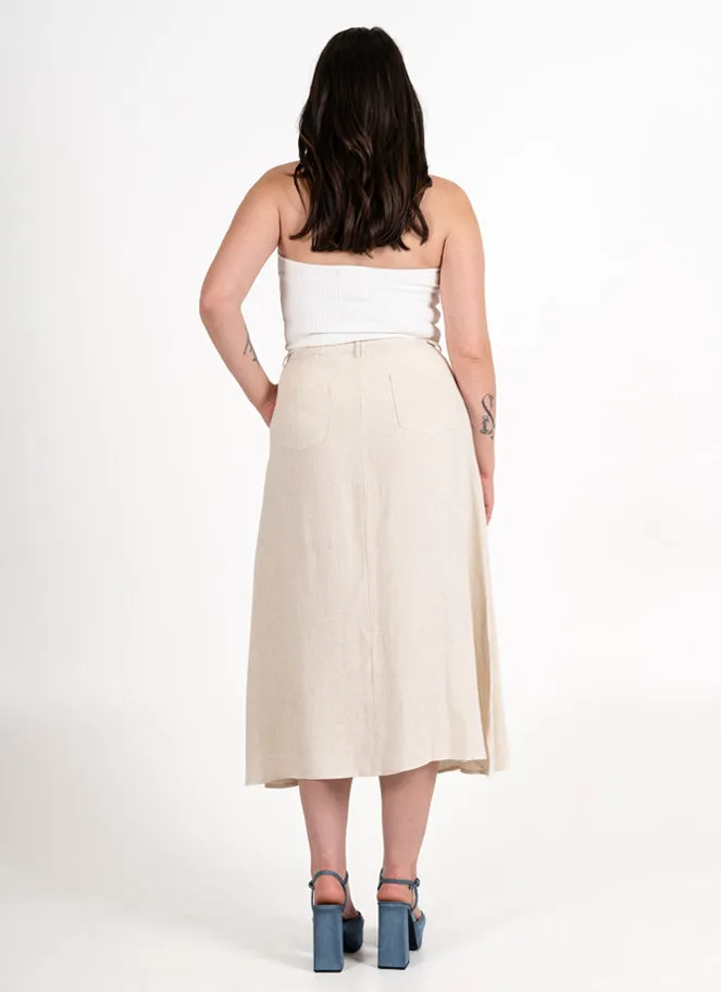 Linen Blend Maxi Skirt sold by C’est Moi product image thumbnail 3