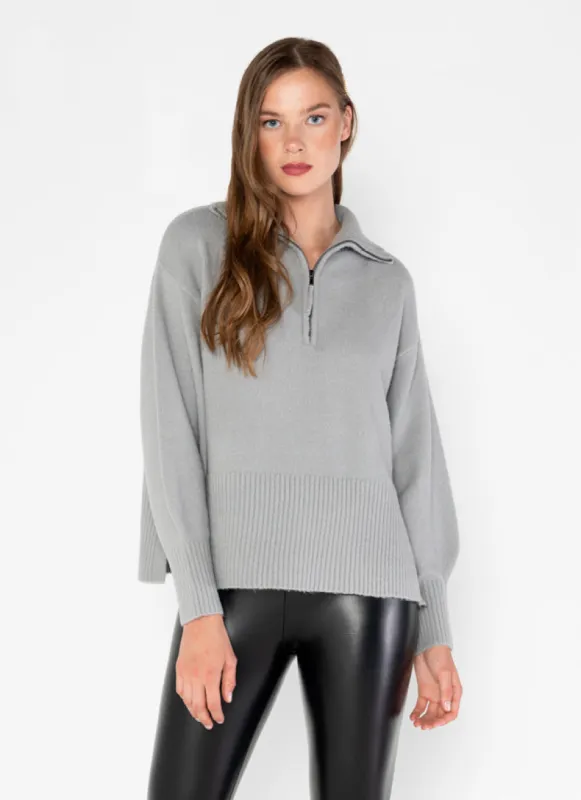 Knit Half Zipped Collared Sweater sold by C’est Moi
