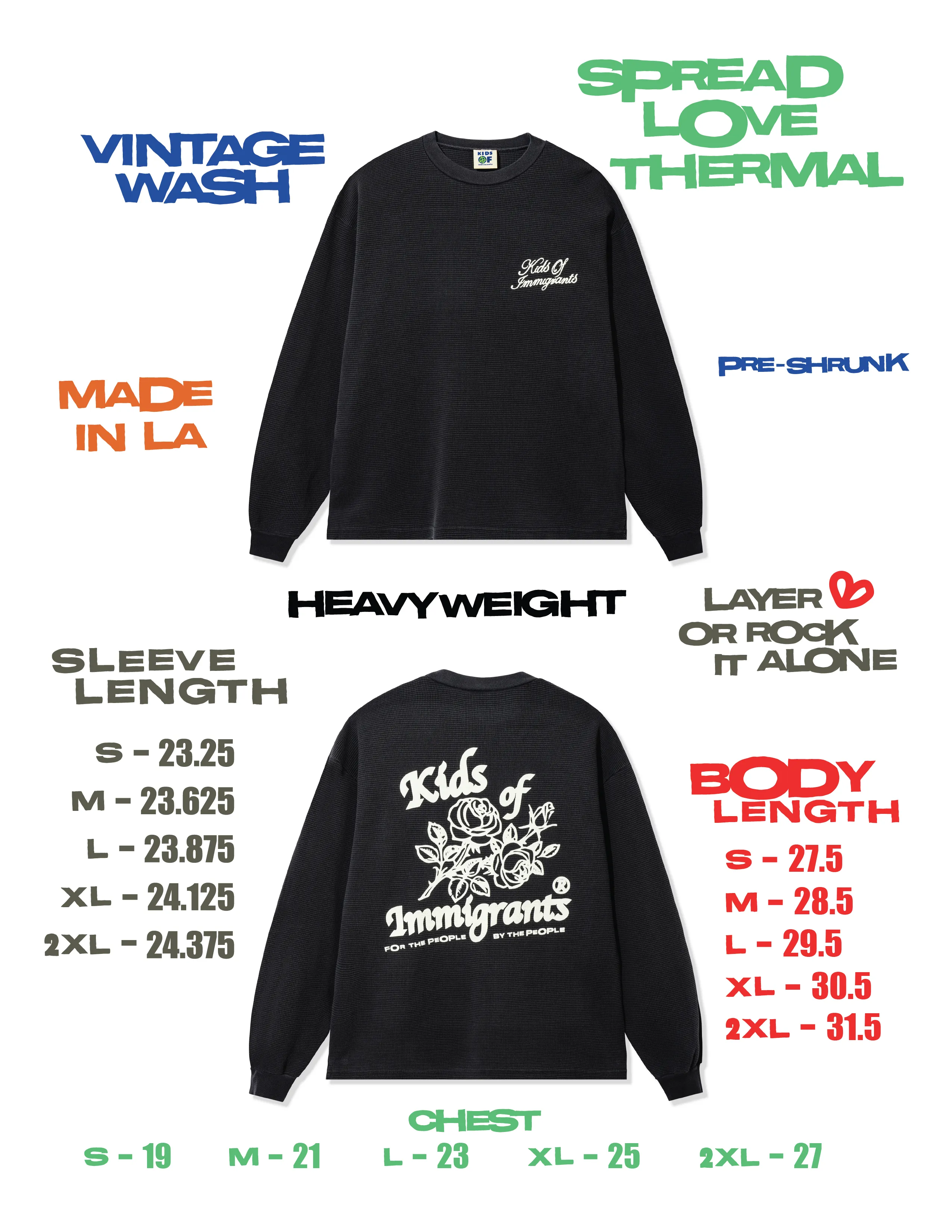 Spread Love Thermal sold by Kids of Immigrants product image thumbnail 5