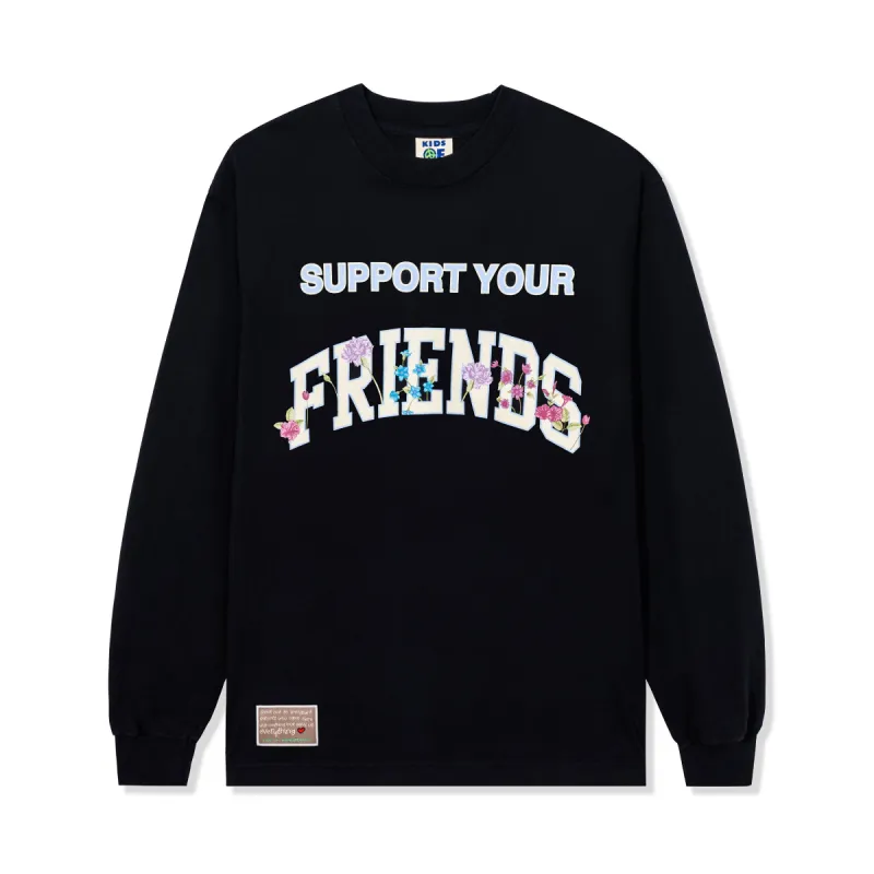 SUPPORT YOUR FRIENDS FLORAL L/S TEE sold by Kids of Immigrants
