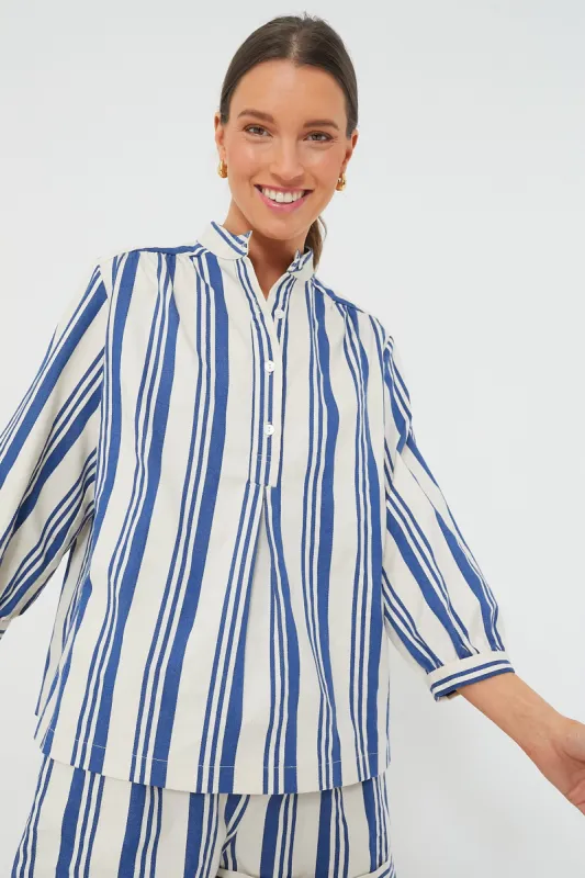 French Blue Stripe Alix Top sold by Tuckernuck
