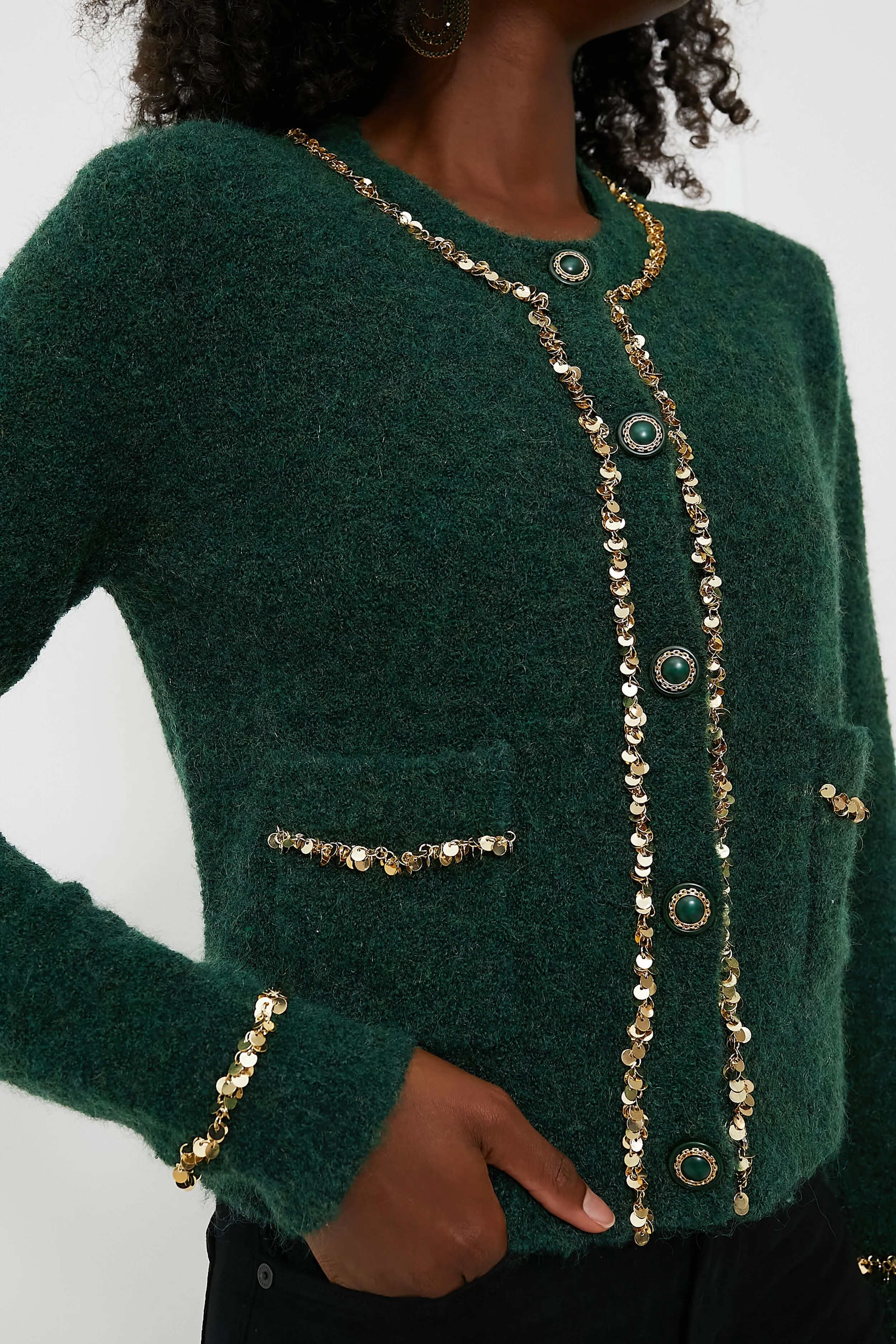 Gold Trimmed Eileen Cardigan sold by Tuckernuck product image thumbnail 5