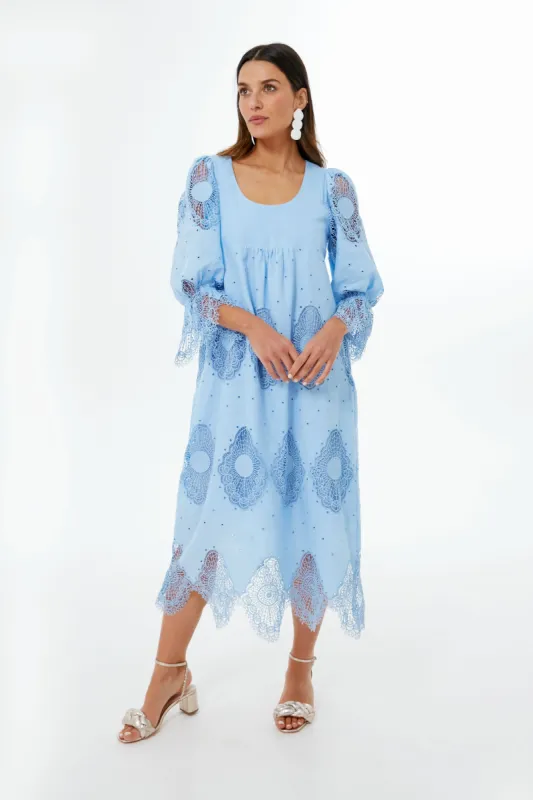 Forget Me Not Blue Lace Ashlyn Dress sold by Tuckernuck