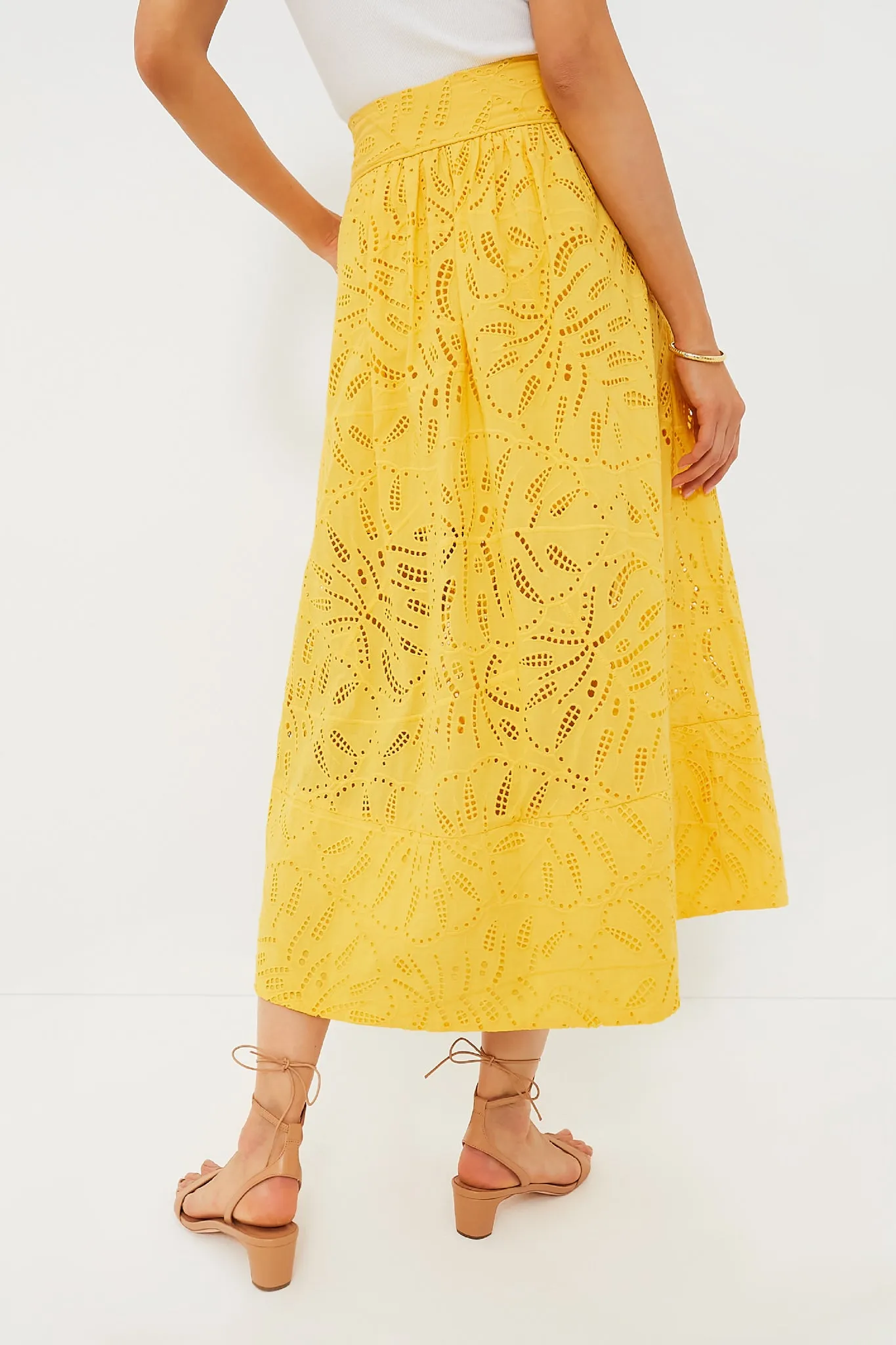 Yellow Monstera Eyelet Maxi Skirt sold by Tuckernuck product image thumbnail 5