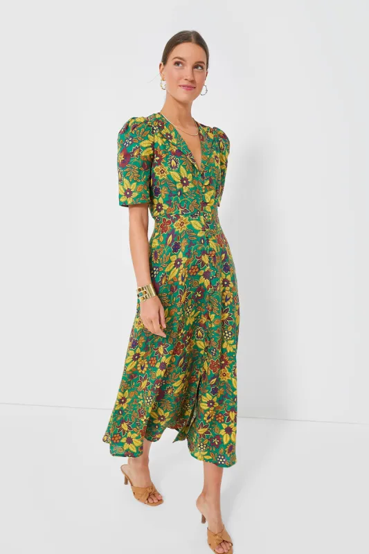 Emerald Isabella V Midi Dress sold by Tuckernuck